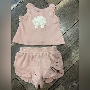Cloud Island Pink Shell Top and Shorts Set